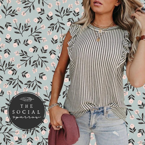 Stripe Ruffle Tank - Picture 4 of 4